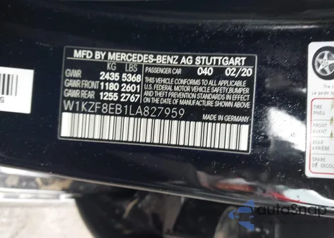 2020 Mercedes-Benz E 350 4Matic z USA, uszkodzony, nr VIN W1KZF8EB1LA827959